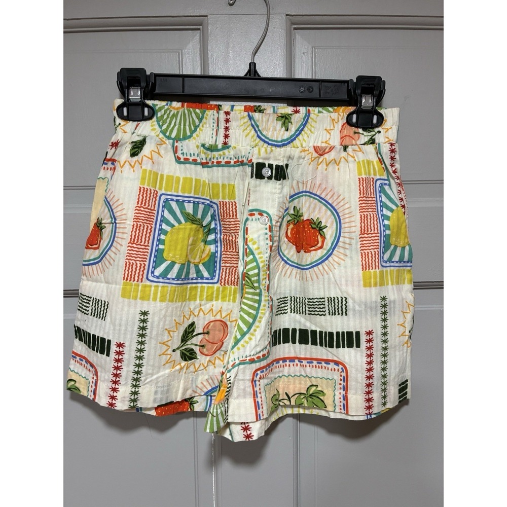 HG Women Fruit Print Cotton Size Small Multicolor Lightweight Elastic Waist